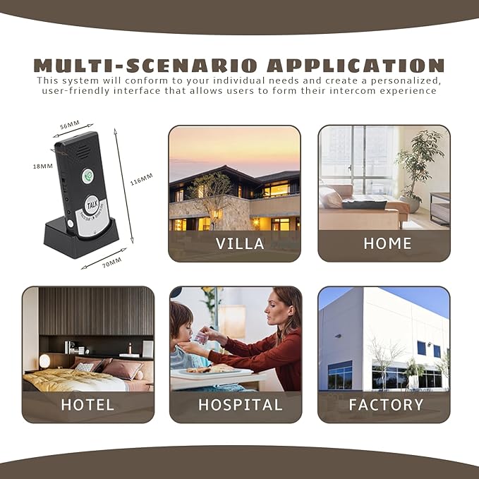 2 Way Voice Intercom, Super Long Range Intercomunicador, Home Security Easy