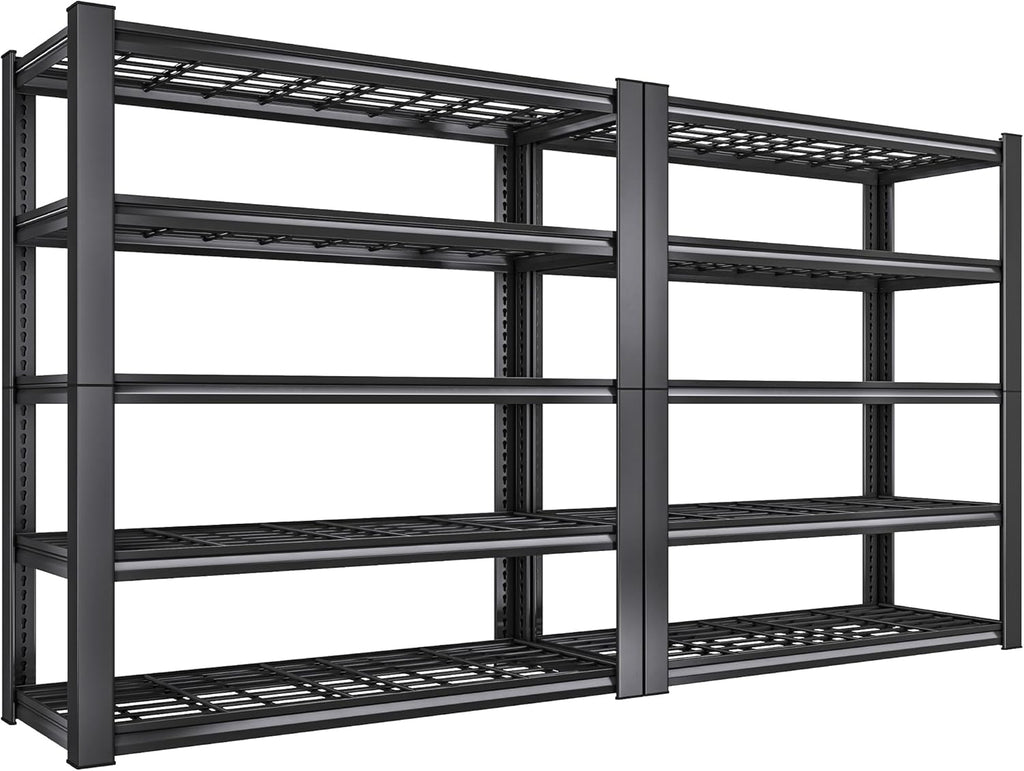 REIBII 3010LBS Storage Shelves 72" H Garage Shelving Heavy Duty Metal Shelving 5 Tier Adjustable Metal Shelves for Storage for Kitchen Pantry Warehouse Basement 72" H x 35.5" W x 16" D, 2 Pack