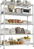 Storage Shelves Heavy Duty, 45" W x 20" D x 72" H Garage Wire Shelving Unit Loads 2000LBS, 5-Tier Adjustable Metal Industrial Utility Shelf Rack for Kitchen, Laundry Room, Pantry, Warehouse, Basement