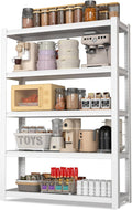 WORKPRO 3000lbs 5-Tier Shelving Unit, 72" H Adjustable Storage Shelves, Boltless Garage Shelving Unit for Garage, Kitchen, Durable Scratch-Resistant Panels, White