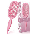 Curl Defining Brush for Thick Coily Hair, Firm-Bristle TPEE Detangling Brush for Coarse 4A–4C Curls, Dual-Sided Wide & Narrow Tooth Brush for Wet & Dry Curl Shaping– Women & Men (2054-Pastel Pink)