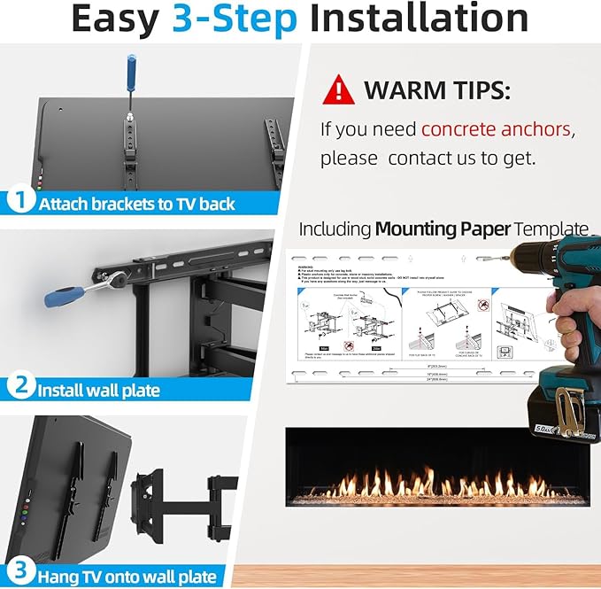 USX STAR Full Motion TV Wall Mount 24 inch Studs