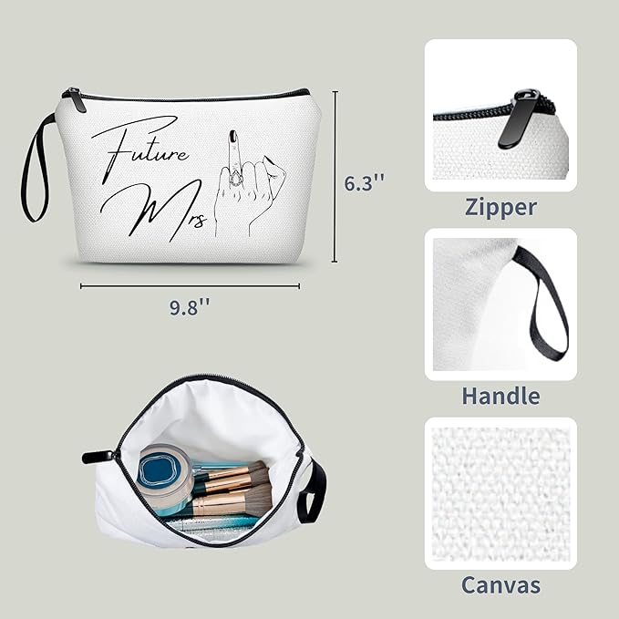 Engagement Bridal Shower Wedding Wifey Bride To Be Gifts for Her Daughter Bride Cosmetic Makeup Bag Make Up Pouch Wifey Gifts