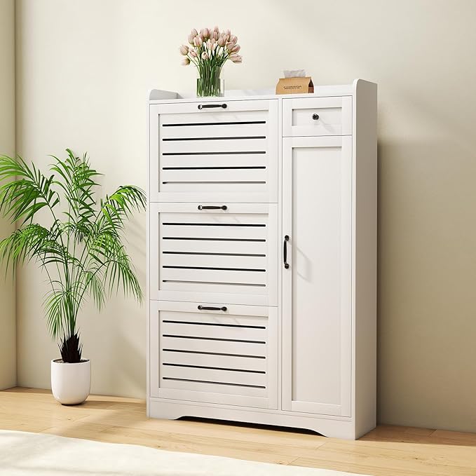 Narrow Shoe Storage Cabinet