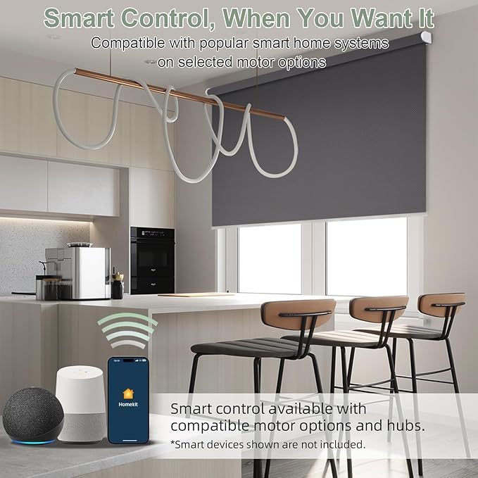 ZSHINE Motorized Blackout Window Blinds Customize Width Remote Control Wireless