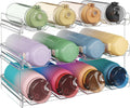 Lifewit Stackable Water Bottle Organizer for Cabinet, Plastic Bottle Holder Fits Bottles & Tumblers up to 3.8" Diameter, Pantry, Countertop & Fridge, 3 Tier Holds 12 Bottles