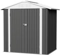 Flamaker 6x4 FT Storage Shed Waterproof Metal Garden Shed with Lockable Door Utility Tool Shed Outdoor Storage for Backyard, Patio and Lawn, Grey