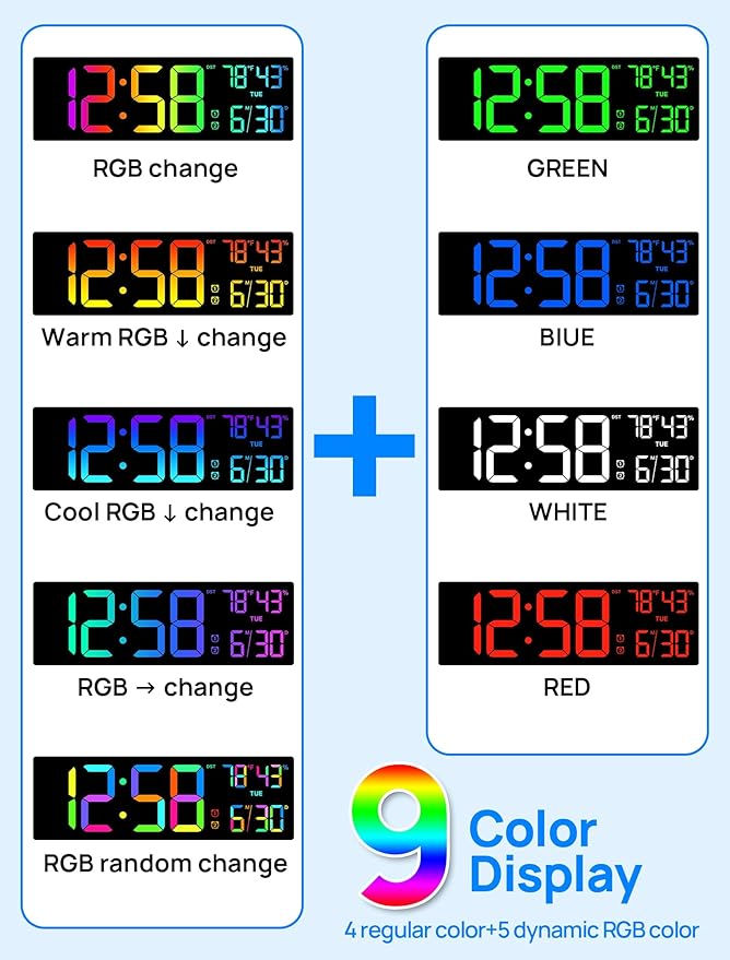 18.5" Large Digital Wall Clock