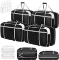 DIMJ Large Comforter Storage Bag with Handls, 100L Washable Blanket Storage, Compression Packing Totes Moving Bags With Zipper, Space Saving Containers For Pillow, Clothes, Bedding, 4 PCS