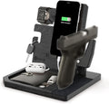 BarvA Phone Docking Station with Patented Adaptive Wood Gun Rack | Night Stand Smart Watch & Phone Stand | Charging Station Desk Organizer | Gun Accessories Storage and Organization