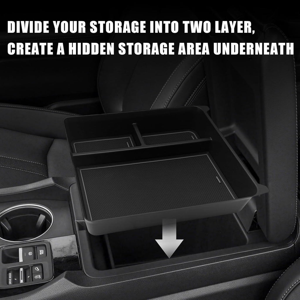 Muslogy Center Console Organizer Compatible with Honda Pilot 2023 2024 2025, 2024 Ridgeline/Passport Center Console Storage Box Divider Inserts Interior Accessories ABS Material(Gray)