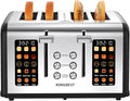 4 Slice Touch Screen Toaster, Easy-to-Use Digital Stainless Steel Toaster