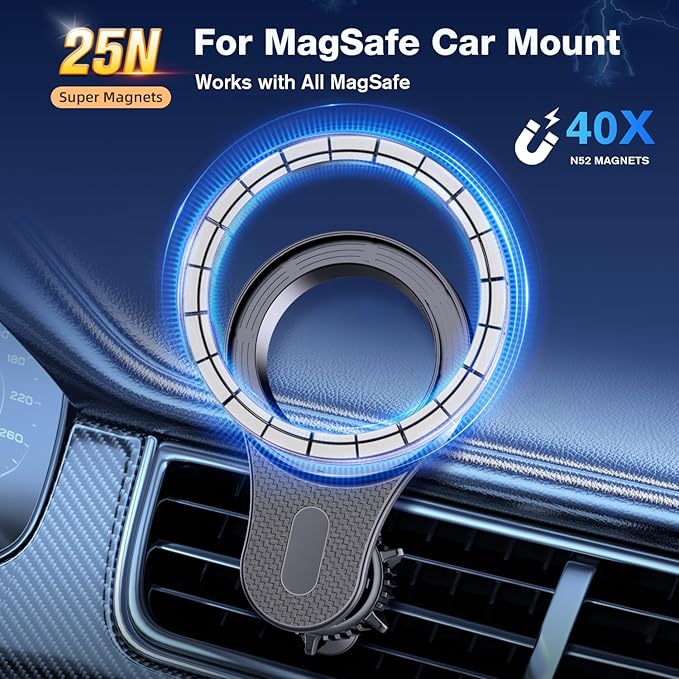 Car Mount, Magnetic Car Phone Holder Vent, Truck Accessories Gifts for Men Women Him Her, Applies to for iPhone Samsung Android