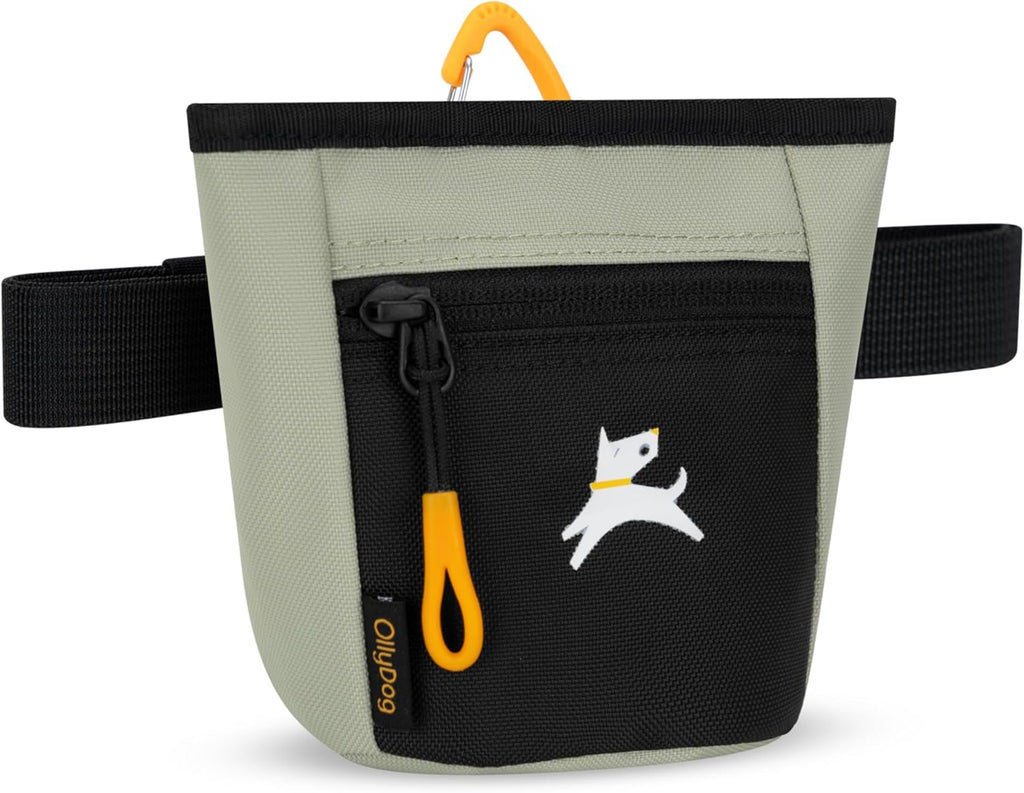 OllyDog Goodie Treat Bag, Dog Treat Pouch, Waist Belt Clip for Hands-Free Training, Magnetic Closure, Dog Training and Behavior Aids, Three Ways to Wear (Abbey Stone)
