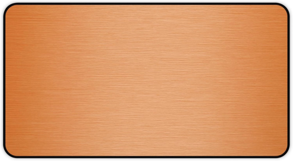 Brushed Metal Texture Desk Mat - Extended Mouse Pad & Desk Pad, Neoprene Surface, Non-Slip Rubber Base, Stitched Edges, Desk Protector for Keyboard & Mouse, Sizes 12x18/12x22/16x32 (Orange, 12x22)