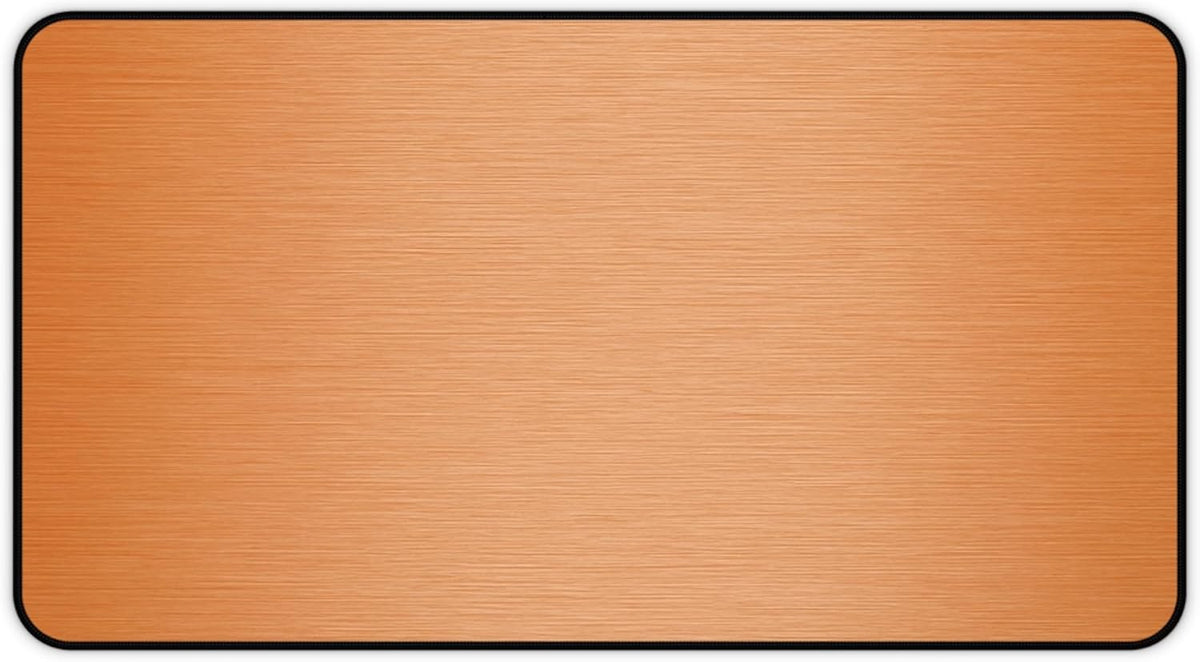 Brushed Metal Texture Desk Mat - Extended Mouse Pad & Desk Pad, Neoprene Surface, Non-Slip Rubber Base, Stitched Edges, Desk Protector for Keyboard & Mouse, Sizes 12x18/12x22/16x32 (Orange, 12x22)