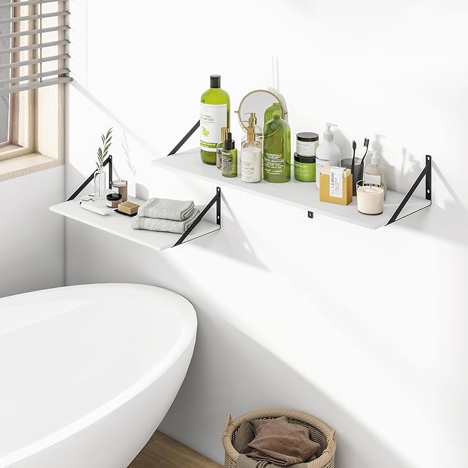 Heimlove White Deep Floating Shelves