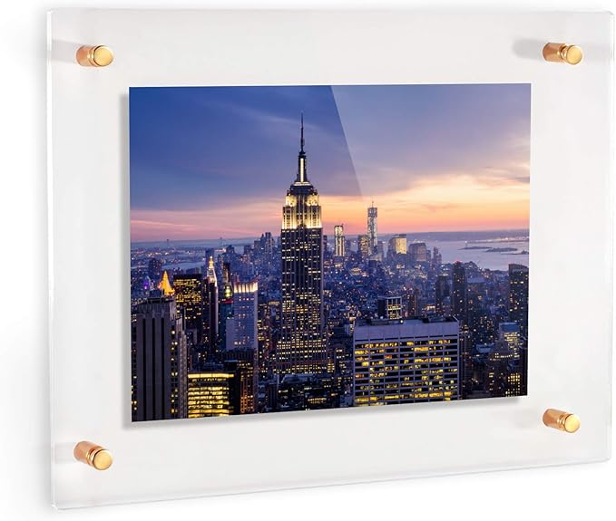 ArtToFrames 16x24 Inch Double Panel Floating Acrylic Picture Frame comes