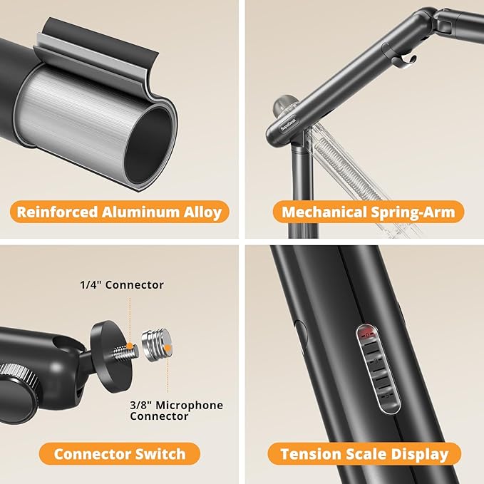 SupeDesk Overhead Camera Mount, Adjustable Desk Mount