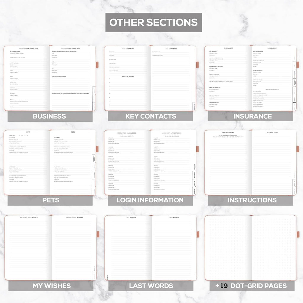 Clever Fox End of Life Planner – Final Arrangements Organizer for Beneficiary, Will Preparation, Last Wishes & Funeral Planning, A4 (Rose Gold)