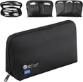 RIGHT AWAY Travel Tech Pouch，Waterproof Cord Case，Electronics Organizer Travel Case，Cable Organizer Storage Bag For Phone, Charger, Accessories(BLACK)