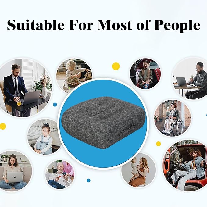 Super Thicken Car Seat Cushion for Adults/Office Chair Cushions/Butt Pillow for Car Long Sitting,Portable Car Seat Pad Fatigue Relief Suitable for Trucks,Cars,Office Chairs,Wheelchairs（Dark gray）