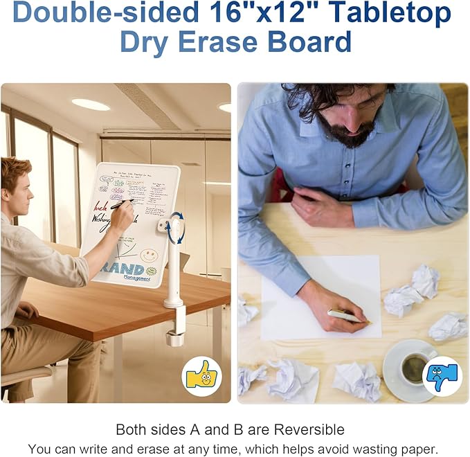 Double-Sided Desk Whiteboard