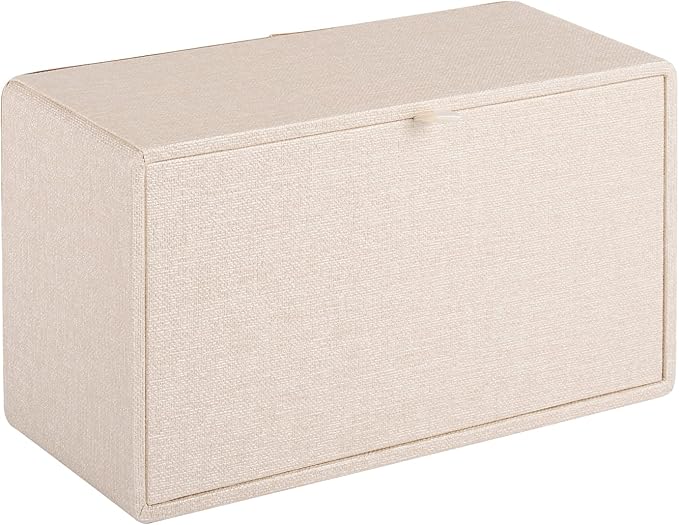 RHCSZ Fashion Leather Tissue Box Holder,Rectangular Tissue Box Cover for Bathroom Dresser Night Stand,Napkin Box Drawer Paper Dispenser,Home Office car Tissue Holder with Magnetic Bottom (Beige)