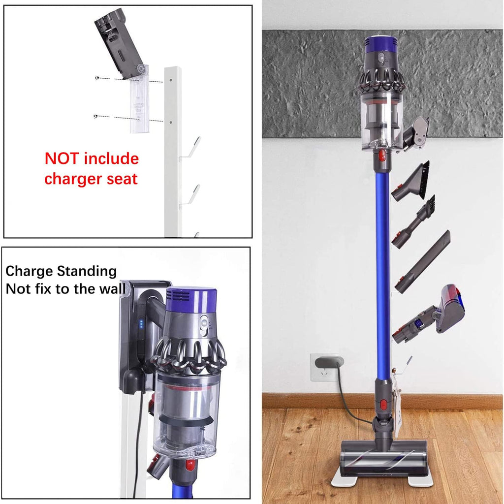 Storage-Stand-Docking-Station-Holder Compatible with V15 Detect V11 V10 V8 V7 V6 Cordless Vacuum Cleaners, Stable Metal Organizer Rack(White, 6 Hooks)