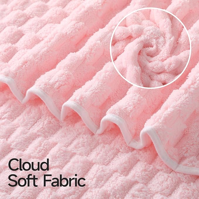REDKISS 2 Pack Microfiber Hair Towels - Extra Large Hair Towel Wrap for Women, 24x42 inch Pink Hair Towels with Elastic Strap, Super Soft Grey Hair Drying for Long, Curly Anti Frizz Turbans