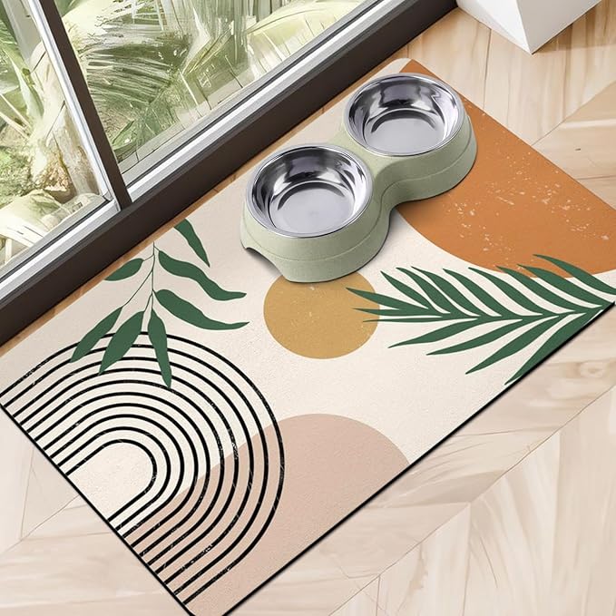 Dog Food Mats for Floors, Absorbent Dog Bowl Mat for Food and Water Dispenser Mat, Quick Dry Cat Food Mat Pet Supplies