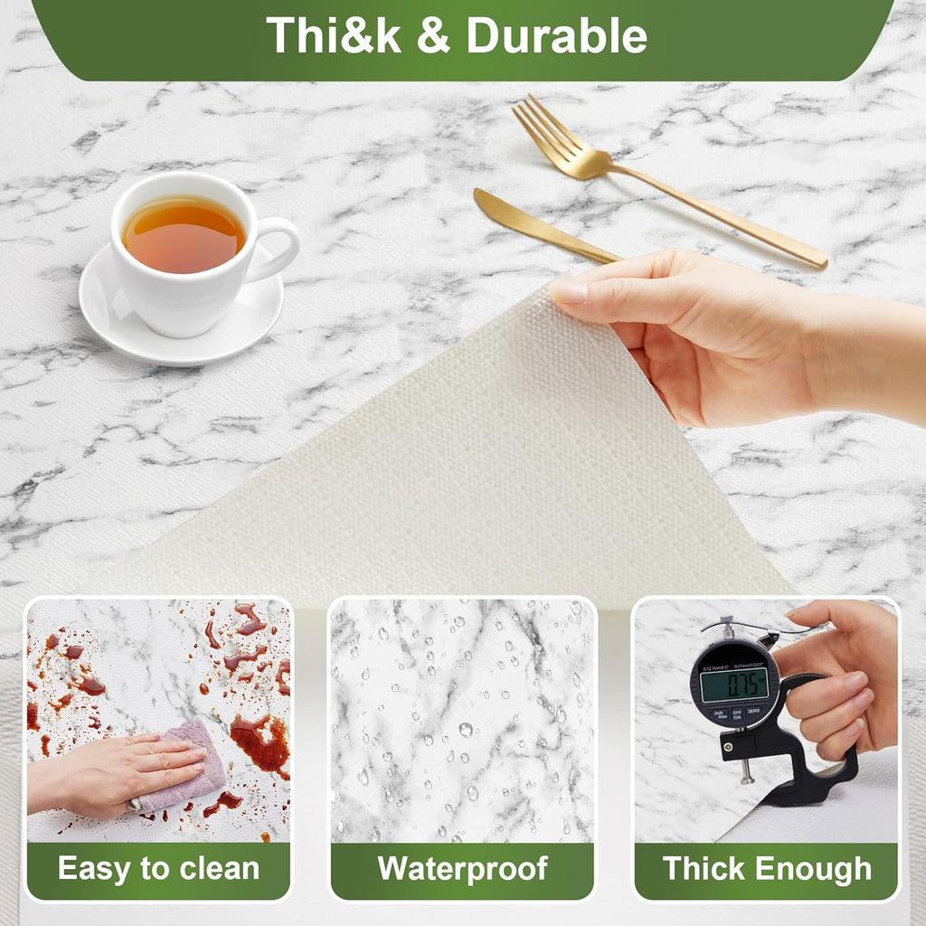 Moriah Shelf Liner for Kitchen Cabinet Non-Adhesive, Thickened Drawer Liner No Slip for Dresser Waterproof Cabinet Paper Liner for Bathroom Shelves Protects Surfaces(Marble,24'' x 20')