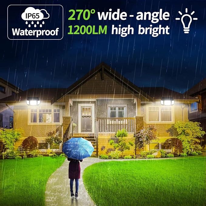 intelamp Solar Outdoor Lights, 6000mAh Motion Sensor