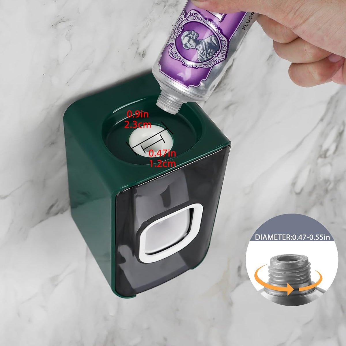 2 Slot Toothbrush Holder and Toothpaste Dispenser Wall Mounted, Automatic Toothpaste Squeezer, 2 in 1 Tooth Brush Toothpaste Organizer for Shower (Green 2Pack)