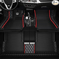 All-Weather car Floor MATS-Suitable for 99% of car Models,Leather car mat, offering Personalized Embroidery and Multiple Color Options,Provide Protection for car Rug (2+1Red)