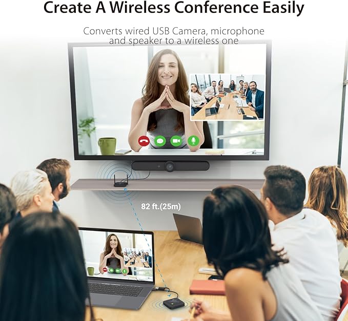 j5create Wireless Extender for USB Webcam, Microphones, or Speakers, No USB