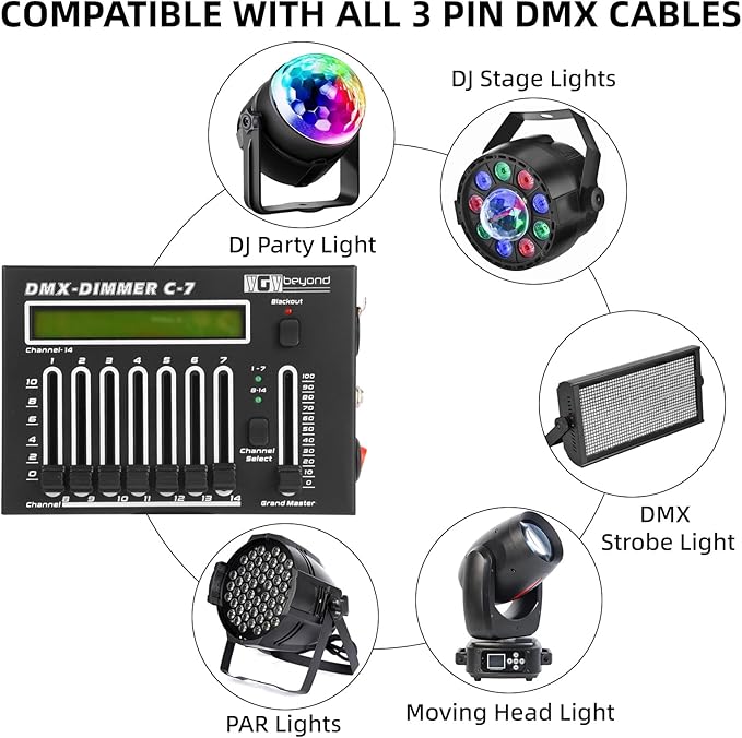 Ygybeyond DMX-C7Controller, Controller, Stage Lighting Equipment & Accessorie