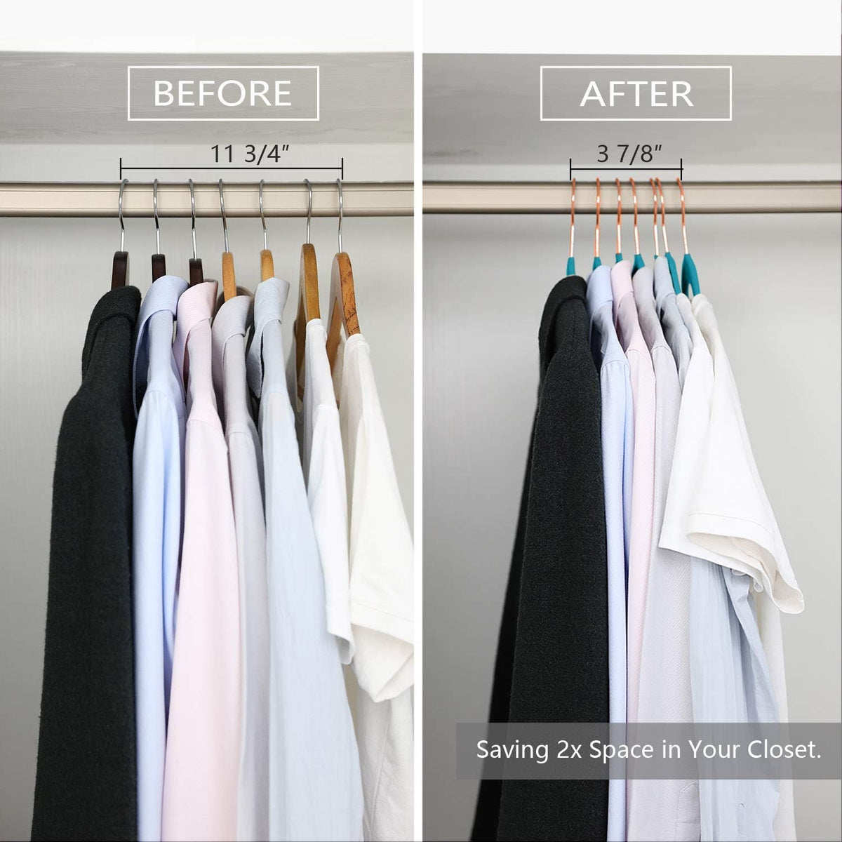 MIZGI Premium Velvet Hangers (50 Pack) Heavy Duty - Non Slip Felt Suit Hanger Teal/Turquoise - Rose Gold Hooks,Space Saving Clothes Hanger