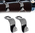 2 Pack Car Seat Headrest Hook, Bling Car Hooks Front Seat, Back Seat Organizer Hanger Storage Hook Car Purse Hook for Bags, Clothes, Coats, Grocery Bags (White)