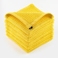 DishCloths Kitchen|Waffle Terry Check Weave Hand Towels|Cotton 12x12" Reusable Dish Rags Washing Scrub Cleaning Dishes|Dish Bar Mop Towels Hand Wipes|Spring Easter Basket Decor|6 Pc -Lemon Yellow