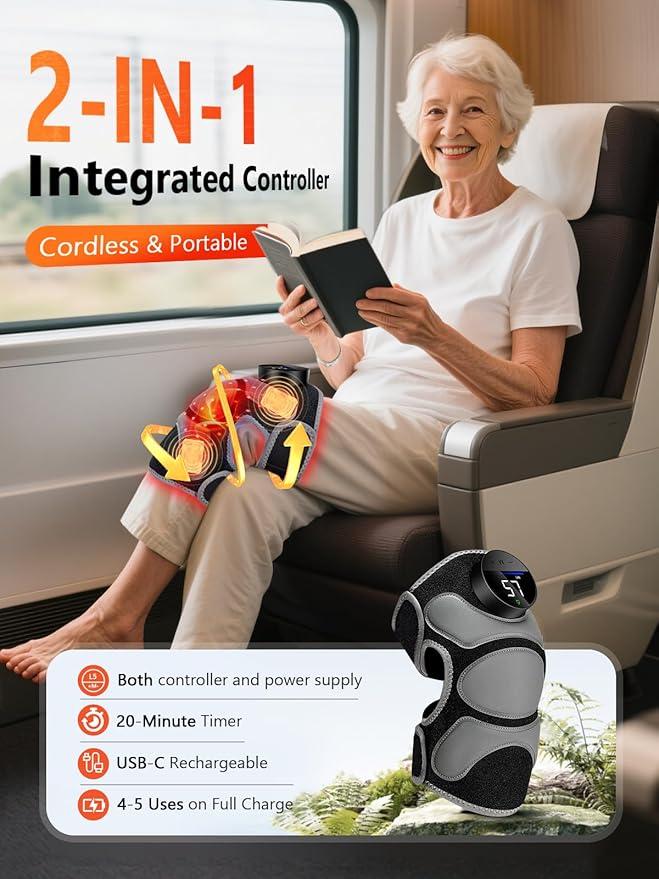 Upgrade 4 Massage Area Knee Brace & Red Light Therapy
