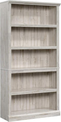 Sauder 5 Tier Book Shelf Wooden Bookcase Multipurpose Bookshelf for Home Office, Living Room, in White Plank