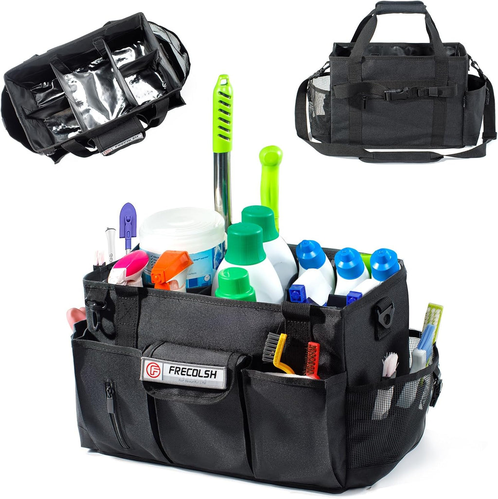 Cleaning Caddy for Cleaning Suppliers Organizer with Pockets for House Cleaning Essentials, Cleaning Organizer, Wearable Cleaing Bag Tote, Storage Caddy for Housekeeping