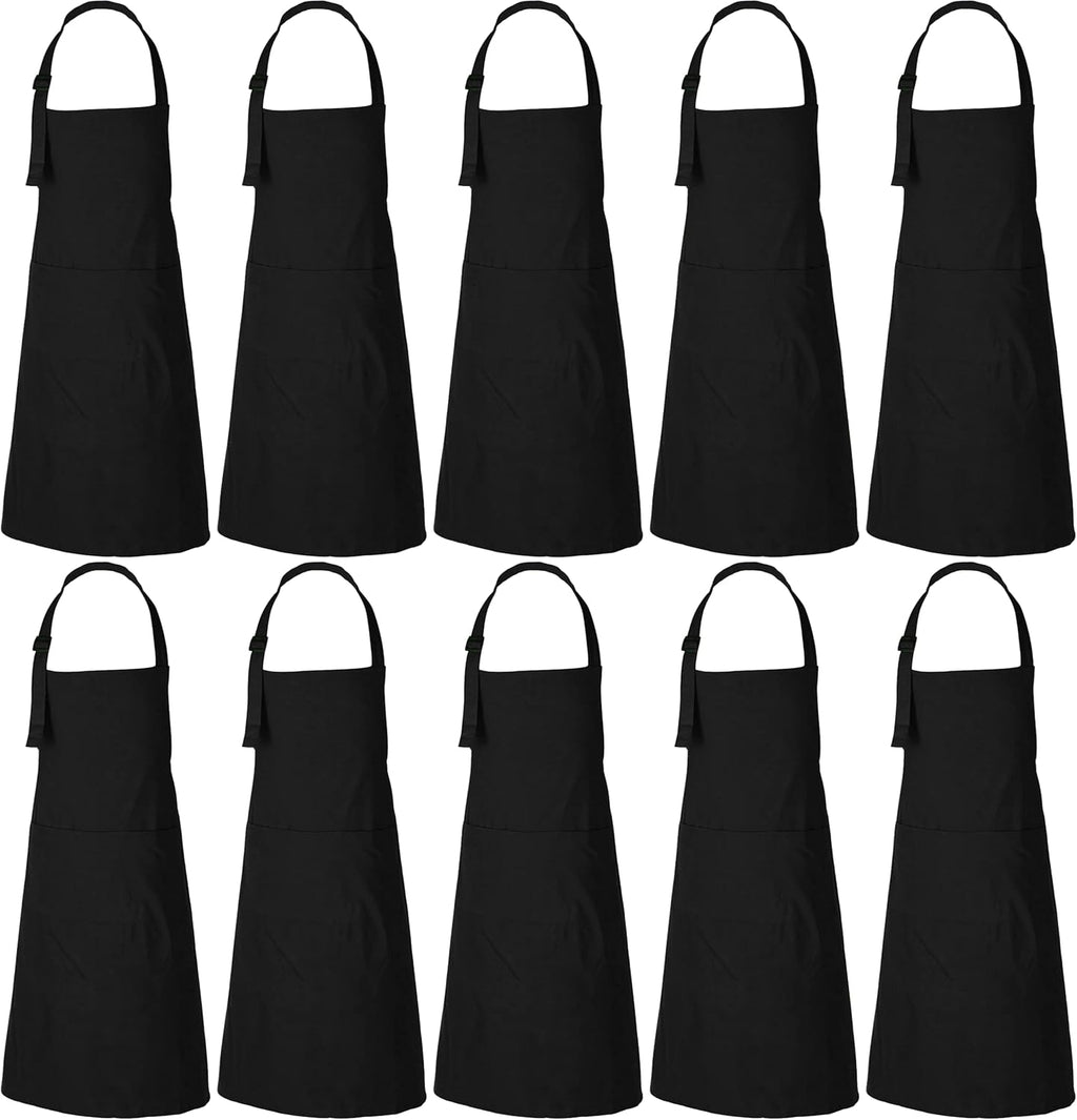 RAJRANG 100% Cotton Cooking Apron with 3 Pockets Kitchen Chef BBQ Adjustable Bib Aprons for Women Men