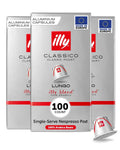 illy Aluminum Espresso Capsules - Compatible with Nespresso Machines - Classico Lungo Roast Coffee - Mild & Balanced - Notes Of Caramel, Orange Blossom & Jasmine - 10 Count (Pack of 10)