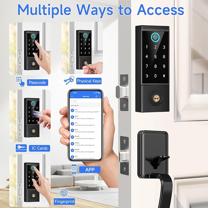 BEBASIA Heavy Duty Fingerprint Smart Door Lock
