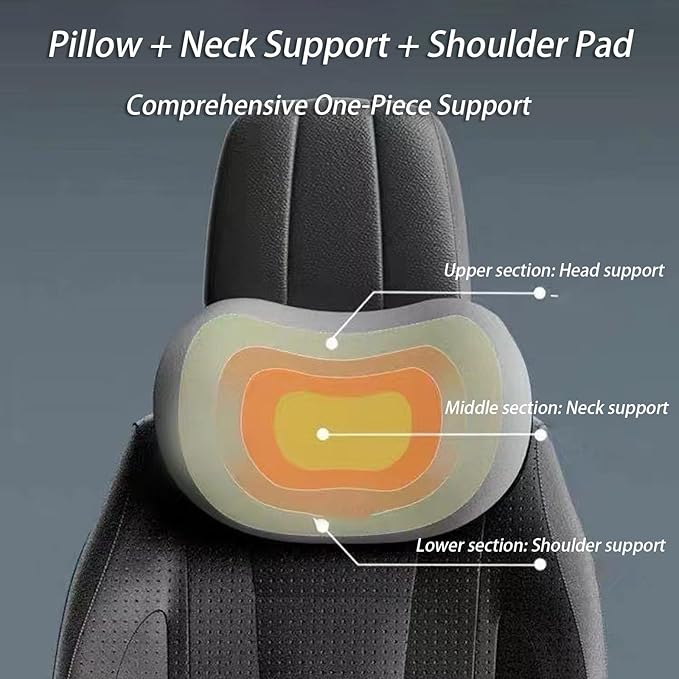 Car Lumbar Support Pillow and Car Neck Pillow Kit for Fiat 124 Spider 2017 2018 2019 2020, Car Seat Neck Back Rest Pillows, Ergonomic Car Seat Headrest & Lumbar Cushion,C Coffee