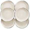 Mora Ceramic Helix Swirl Salad Plates Set of 6, 8in Spiral Porcelain Dish for Kitchen, Small Dinner, Lunch, Appetizer, Dessert, etc - Dishwasher, Microwave, Freezer, Oven Safe Dishware - Snowy White