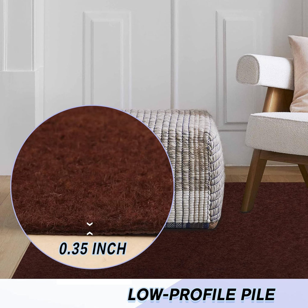 Custom Size Backed Non-Slip Area Rugs Runner, Easy Clean, Waterproof Runner Rugs for Hallway Entryway, Kitchen, Laundry, 2FT x 21FT, Brown