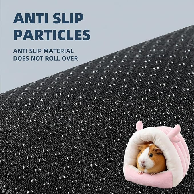 Guinea Pig Hideout, Warm Bed for Guinea Pig,Rabbits, Chinchillas, Guinea Pig Bed, Cozy Small Animal Winter Shelter (Pink, Large)